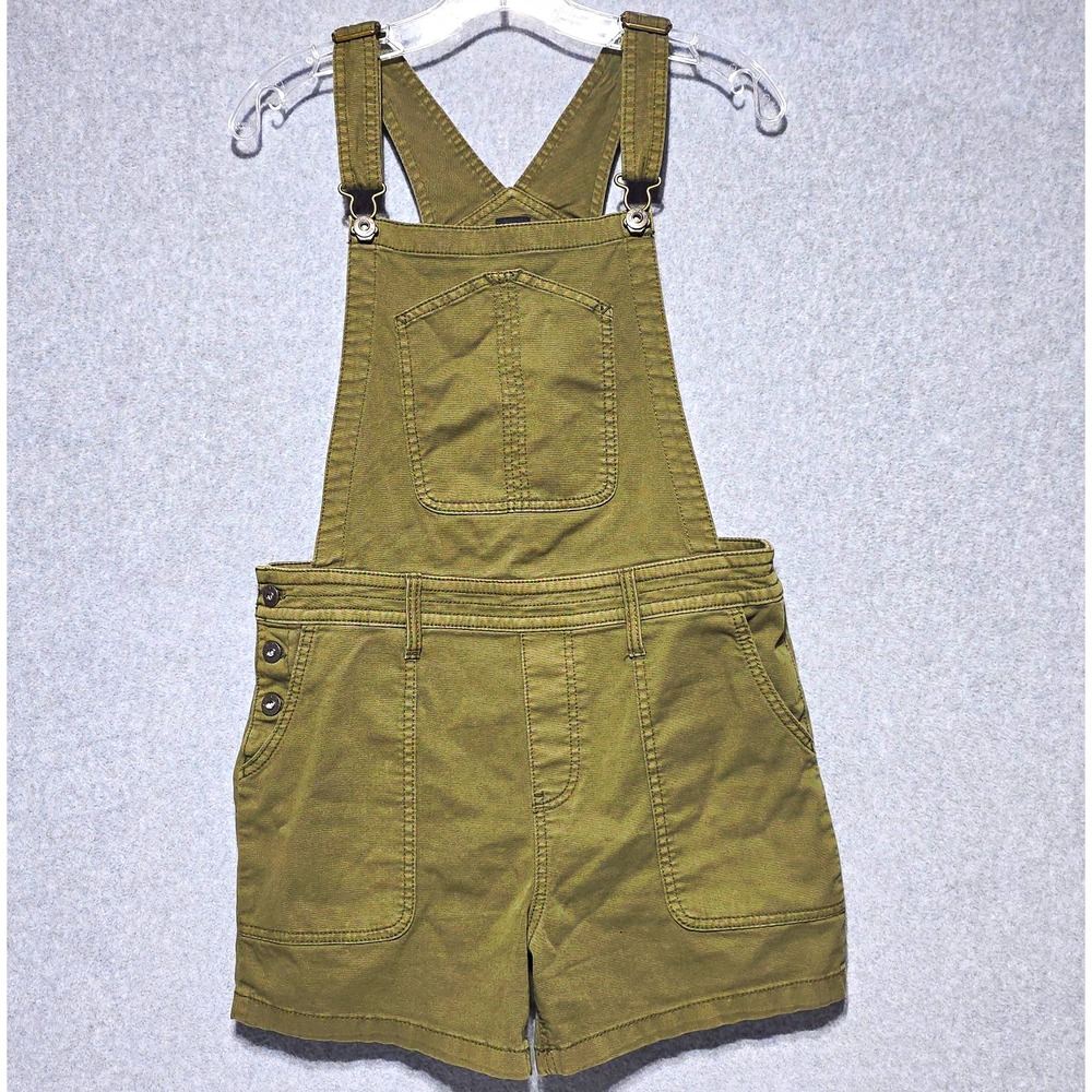 prAna Women's Green Canvas Overall Romper Shortalls - S - Picture 1 of 12